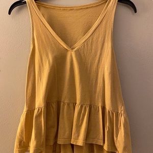 American Eagle Yellow Peplum Top